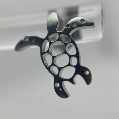 Aretes de acero quirúrgico tortuga marina para mujer adolescente longevidad fuerza sabiduría Foto 1 de 4