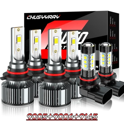 LED Headlights Fog Lights Bulbs Kit For Chrysler Sebring Sedan 4-Door 2007-2009 - Image 1 of 4