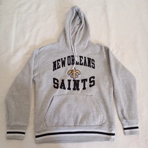 NFL New Orleans Saints Embroidered Hoodie, Heather Gray, Small - Picture 1 of 12