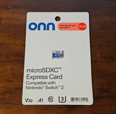 Tarjeta Micro SD Express Onn 256 GB para Nintendo Switch 2 **NUEVA y SELLADA** Foto 1 de 2