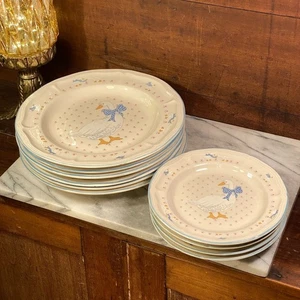 Aunt Rhody Goose Tienshan Brick Oven Stoneware 10pc Dinner Salad Plate Set Vtg - Picture 1 of 24