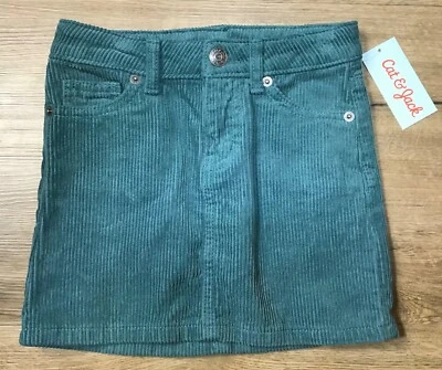 Girls' Corduroy Pull-On Mini Skirt Adjustable Waist Teal Cat & Jack XS (4/5) - Image 1 of 3