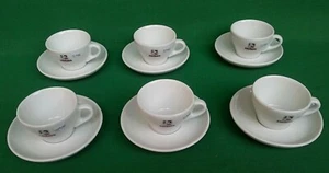 SET 6 TASSEN MIT CAPPUCCINOTASSEN AUS WEISSEM PORZELLAN LAVAZZA NEU. 89W - Bild 1 von 7