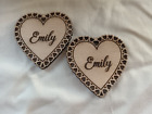 Rustic Wooden Heart Wedding Place Names. Table Decorations Name tag Engraved