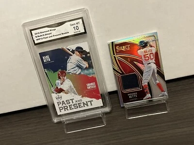 SHOHEI OHTANI ROOKIE GRADED 10 W/ BABE RUTH ! MOOKIE BETTS PRIZM JERSEY #16/149! - Image 1 of 4