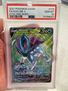 PSA 10 Pokemon TCG Evolving Skies Suicune V 173/203 Full Art GEM MINT English - Foto 1 di 2