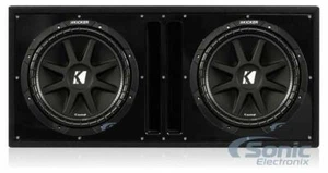 2x Kicker 43C124 150W 12" 4 ohm Car Audio Subwoofer w/ Vented Dual Enclosure Box - Picture 1 of 6