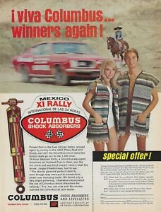 1968 Plymouth Barracuda Ad Columbus Shocks Vintage Magazine Advertisement 1967