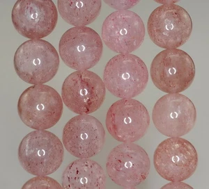 12MM PINK STRAWBERRY LEPIDOCROCITE QUARTZ GEMSTONE AAA ROUND LOOSE BEADS 7.5inch - Picture 1 of 3