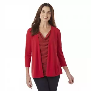 Top brillante para mujer Jaclyn Smith aspecto en capas plus 1 pieza borgoña 1X o 2X - Imagen 1 de 2