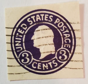 Franqueo de EE. UU. ~ George Washington ~ Sello redondo en relieve púrpura de 3¢ ~ década de 1900 ~05 - Imagen 1 de 6