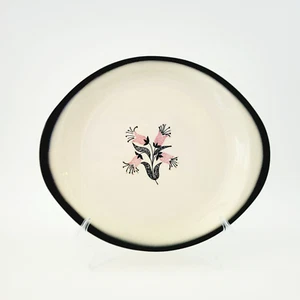 Vintage Stetson Fuchsia Pink & Black 11" Oval Platter CRAZING c1960s Retro Dish - Picture 1 of 7
