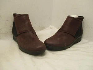 Clarks Cloudsteppers weinrot Reißverschluss Keilabsatz Stiefeletten Damengröße 7 M - Bild 1 von 7