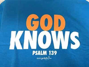 GardenFire.com - God Knows Psalm 139 - Blue Unisex Large Christian T-Shirt - Picture 1 of 4