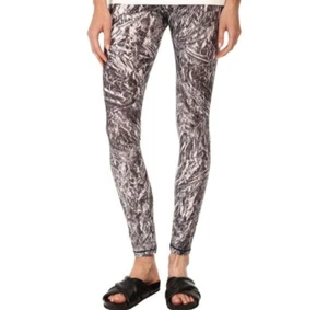 Alexander McQueen Silver Printed Leggings Women's Size M L1309 - Picture 1 of 3