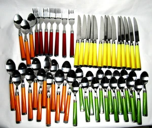 Fiesta Temptation Bold Colors Stainless Flatware Lot of 52 Pieces - Picture 1 of 10