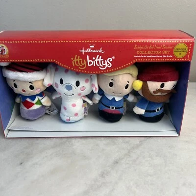 Hallmark Itty Bittys Rudolph The Red-Nosed Reindeer 50th Collector Set Plush New - Image 1 of 4