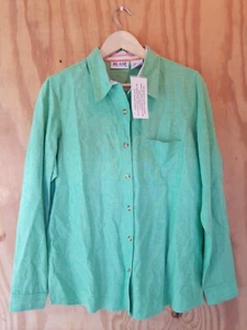 NWT BLAIR Women's Shirt Vintage Long Sleeve Button Down Collared Cotton.Size M - Picture 1 of 12