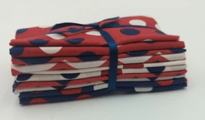 1 Bundle Of 5 Fat Quarters Americana 100% Cotton Quilt Fabric Red White Blue - Picture 1 of 13