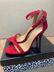 Anne Michelle Girltalk 11 Red Suede Stilettos ( US 10 ) - Picture 1 of 11