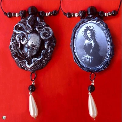 talismano magia collana pendente amuleto protezione morte paura medusa serpenti - Immagine 1 di 4