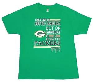 Maglietta I May Live In South Carolina But I Belong To The Packers uomo Lg usata in ottime condizioni - Foto 1 di 4