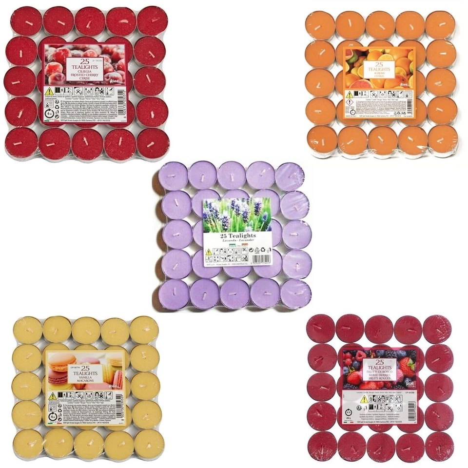 Price's 香味小蜡烛 25 包 4 小时燃烧时间 - 选择香味 — 第 1/1 张图片