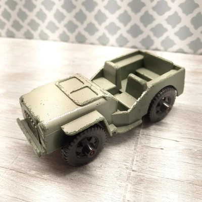 Jeep vintage Tim-Mee Aurora Ill plástico verde ejército - leer Foto 1 de 4