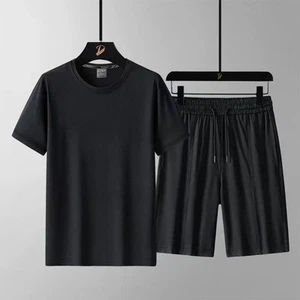Men Fashion Two-piece Sets Summer New Quick-drying Short-Sleeved O-Neck T-shirts - Picture 1 of 23