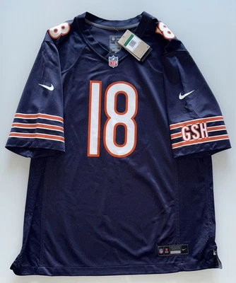 NUEVA Camiseta Auténtica Para Hombre XL NFL Nike Game Caleb Williams Chicago Bears # 18 Foto 1 de 4