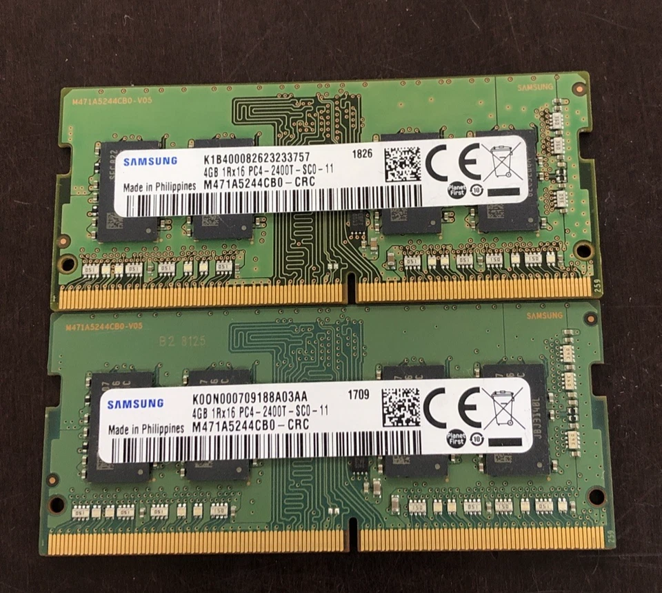 Lote de 2 -- 8GB (2x4GB) Samsung 1Rx16 DDR4 PC4-2400T Laptop Memoria RAM Foto 1 de 1