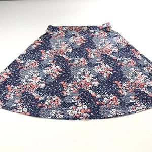 Gilli Anthropologie M/L (Fits 33In) Pull On Elastic Knee Skirt Blue Floral - Picture 1 of 7