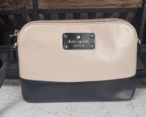 Kate Spade Hanna Berkeley Lane Crossbody Shoulder Handbag Purse Beige Black - Picture 1 of 16