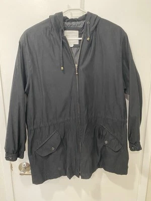 Larry Levine Sport Negro Cremallera Completa con Capucha y Forro Abrigo Gamuza Chaqueta Grande Foto 1 de 4