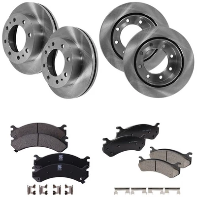 Kit de disco de freno y pastillas para Chevrolet Silverado 2500 HD 2001-2010 delantero y trasero Foto 1 de 4