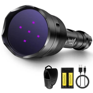 365nm Black Light UV Flashlight with 5 LEDs Professional UV Light, 50W Powerf... - Bild 1 von 9