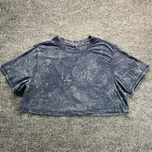 Lululemon Shirt Damen Medium schwarz grau Cropped Acid Wash Tee Boxy Fit sportlich - Bild 1 von 9