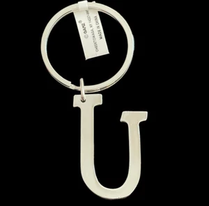 Letter U Keychain Silver Tone Metal Ganz Initial Key Ring Fob Gift New - Picture 1 of 4