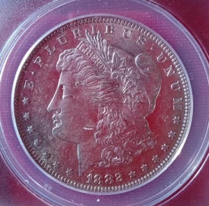 1882 O Morgan Silver Dollar ANACS Graded AU 50 . - Picture 1 of 4