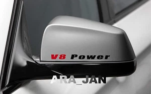 2 - V8 POWER Racing Sport Vinyl Decal sticker logo mirror BLACK/RED - Bild 1 von 1