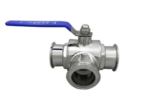 3" Tri Clamp with Three Way Ball Valve - Picture 1 of 1