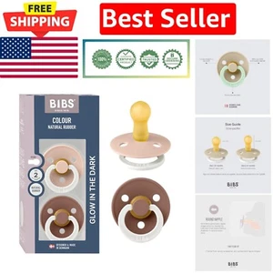 Glow in the Dark BPA Free Pacifier 2-Pack - Natural Rubber, Size 2, Blush/Woo... - Picture 1 of 9