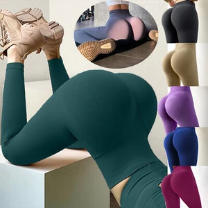 Women Seamless Scrunch Butt Impact Leggings Buttery Soft Tummy Control Yoga Pant - Picture 1 of 39