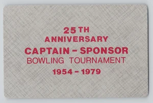 Tarjeta Intercambiable 25 Aniversario Capitán Patrocinador Torneo de Bolos Nueve Corazones 1979 - Imagen 1 de 2