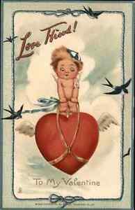 Tuck Valentine "Flights to Loveland" Little Cupid Comic c1910 Vintage Postcard