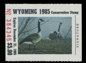 1985 Wyoming State Duck Stamp Mint Never Hinged. Original Gum - Picture 1 of 1