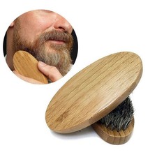 Men Boar Hair Bristle Beard Mustache Soft Brush Combs Palm Round Woods Handle
