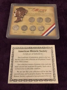 Legend of the Mercury Dime in .900 Silber 7 Münzen Set mit Echtheitszertifikat kostenloser Versand - Bild 1 von 6