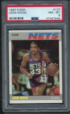 1987 Fleer Basketball #127 Leon Wood PSA 8