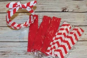 Red or Red Chevron Cotton Knit Knot Headband - Picture 1 of 1